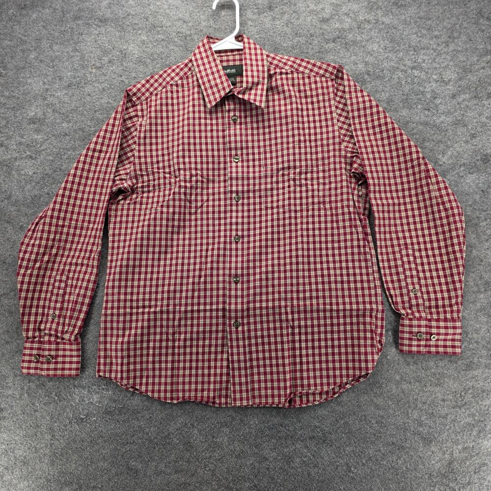 Eddie Bauer Shirt Mens Medium Plaid Button Up Long Sleeve Casual Classic